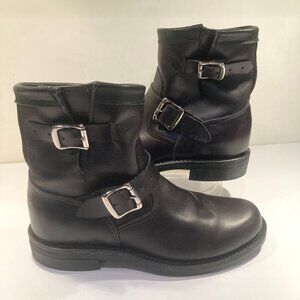 Chippewa Womens Sz 8 M Raynard Black Leather BOOTS Motorcycle Work Vibram Sole